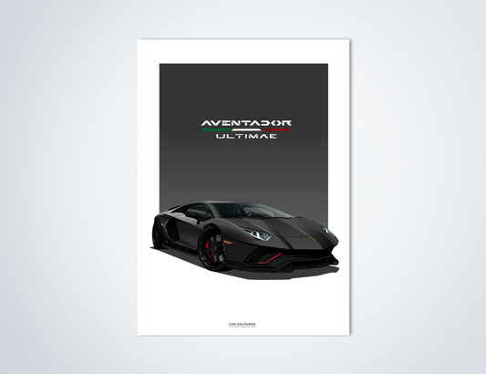 Lamborghini Aventador Ultimae Donkergrijs Poster