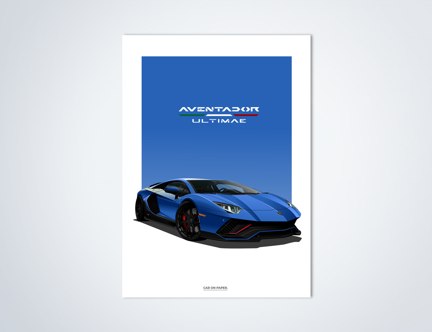 Lamborghini Aventador Ultimae Blauw Poster