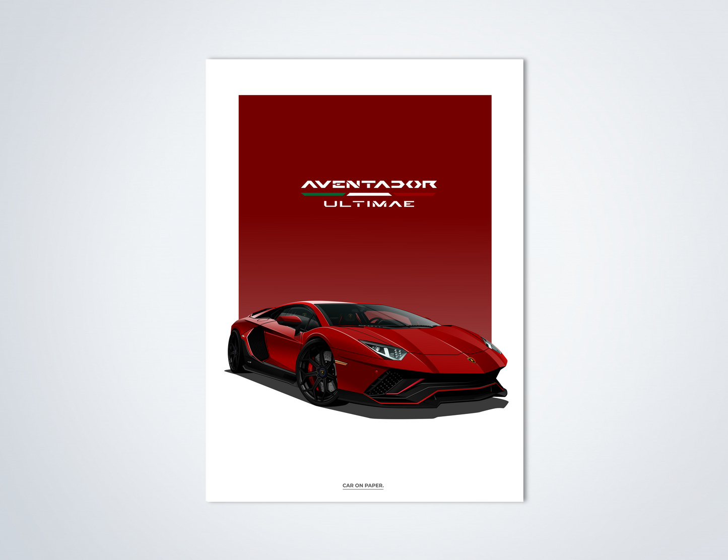 Lamborghini Aventador Ultimae Rood Poster