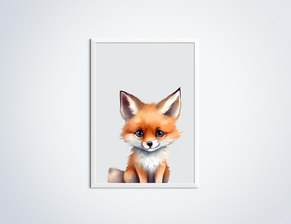 Vosje dierenposter in lijst