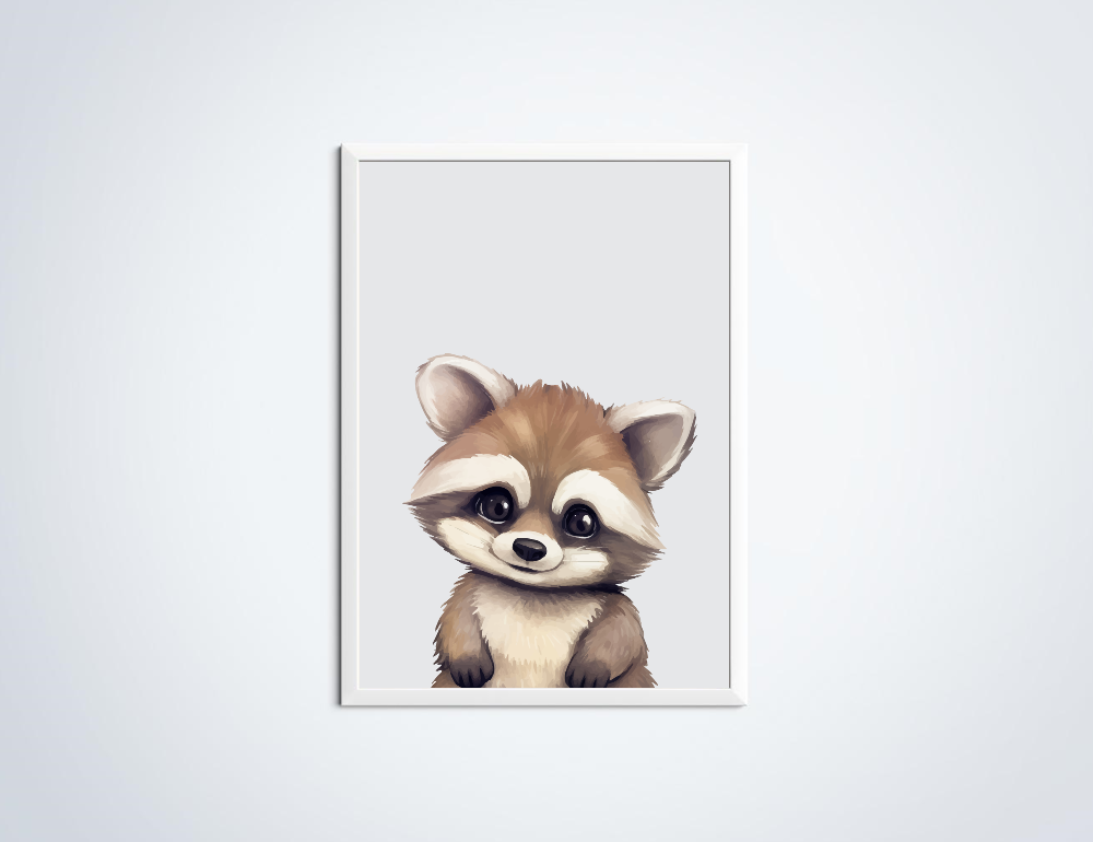 Wasbeer dierenposter in lijst