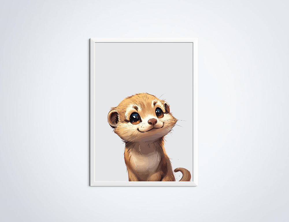 Wezel dierenposter in lijst