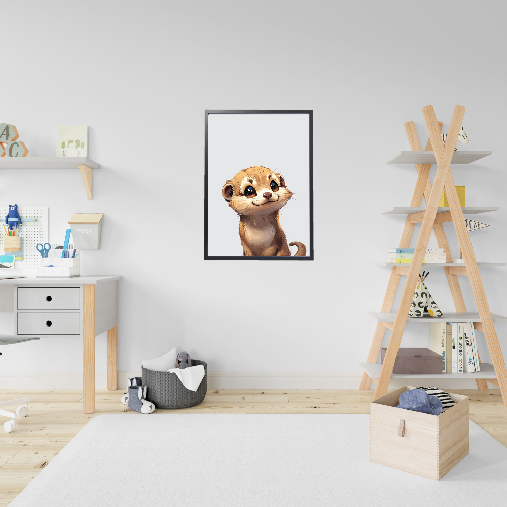 Wezel dierenposter in kinderkamer