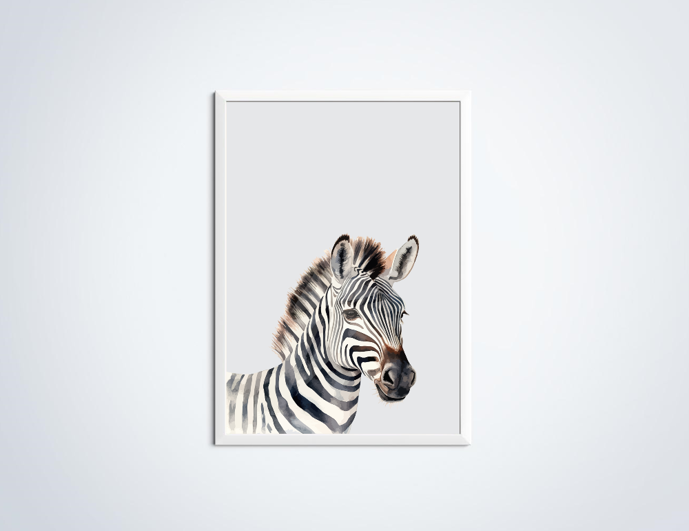 Zebra dierenposter in lijst