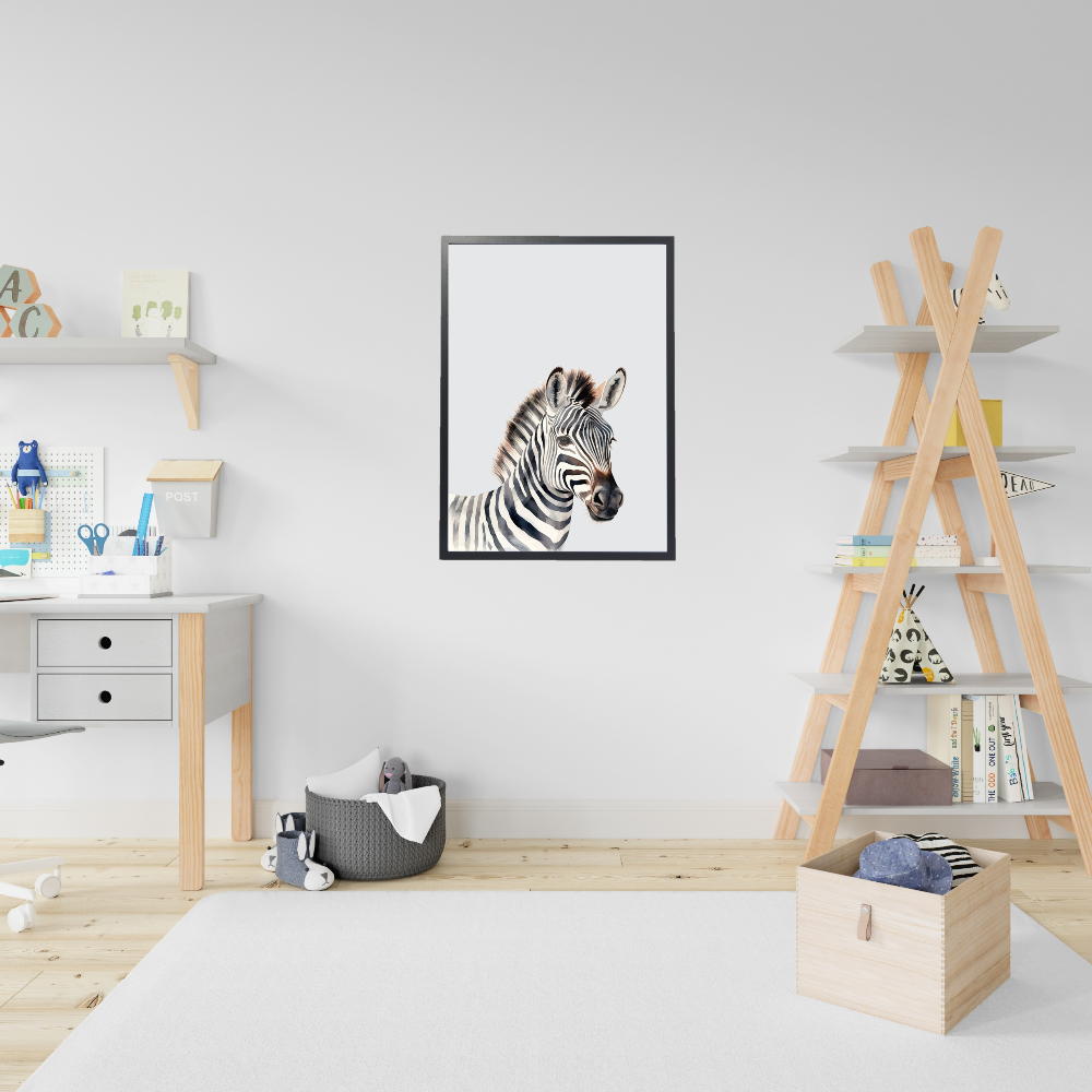 Zebra dierenposter in kinderkamer