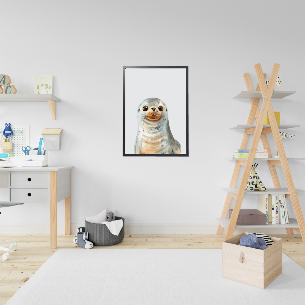 Zeehond dierenposter in kinderkamer