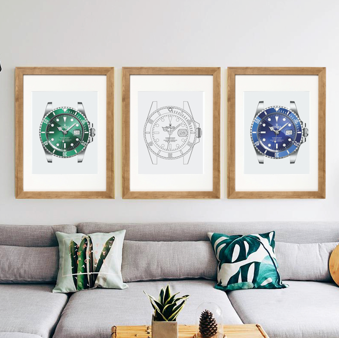 Rolex Submariner Outlined Poster