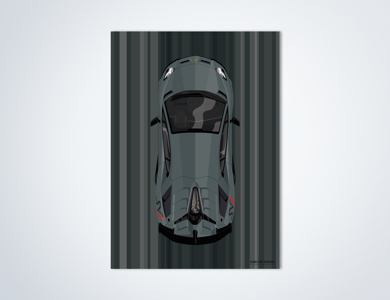 Lamborghini Aventador SVJ Grijs Poster