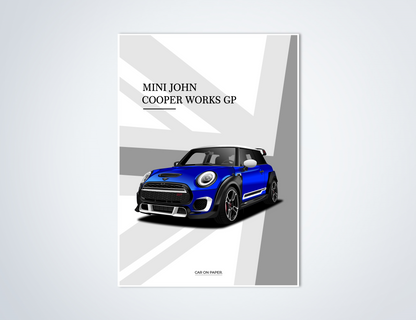 MINI JCW GP3 Blauw Poster