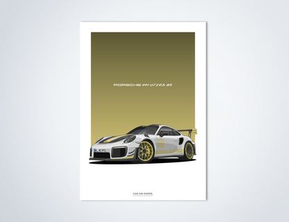 Porsche 991 GT2 RS MR Goud Poster