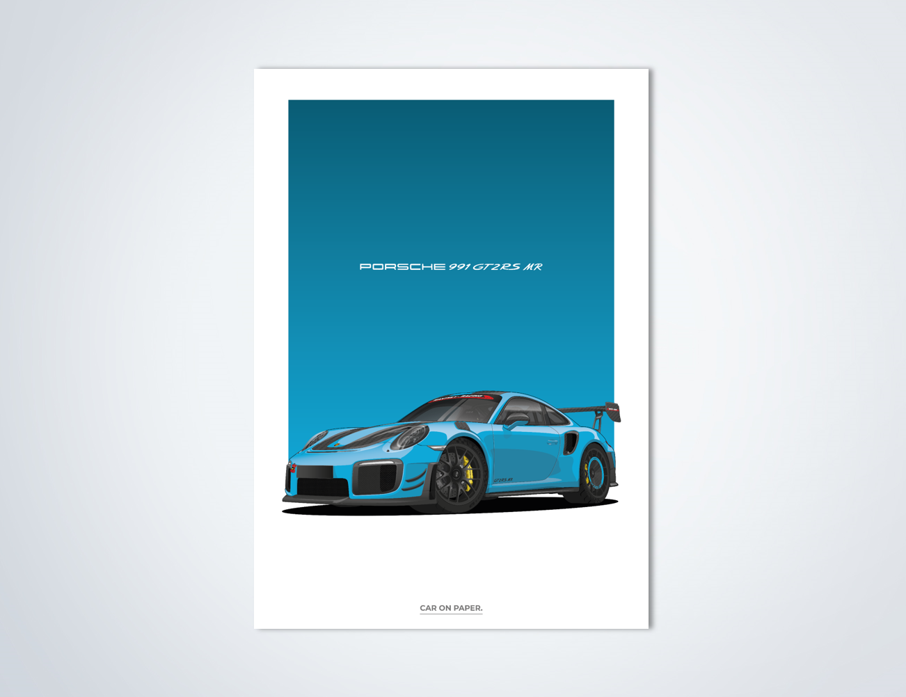 Porsche 991 GT2 RS MR Blauw Poster