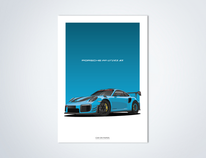 Porsche 991 GT2 RS MR Blauw Poster