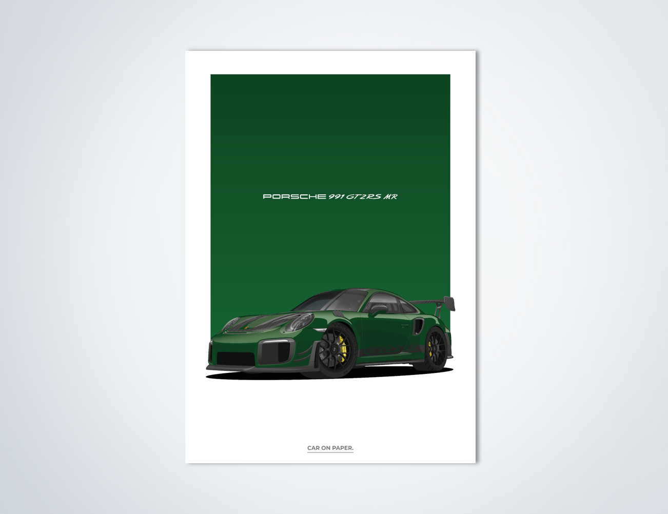 Porsche 991 GT2 RS MR Donkergroen Poster