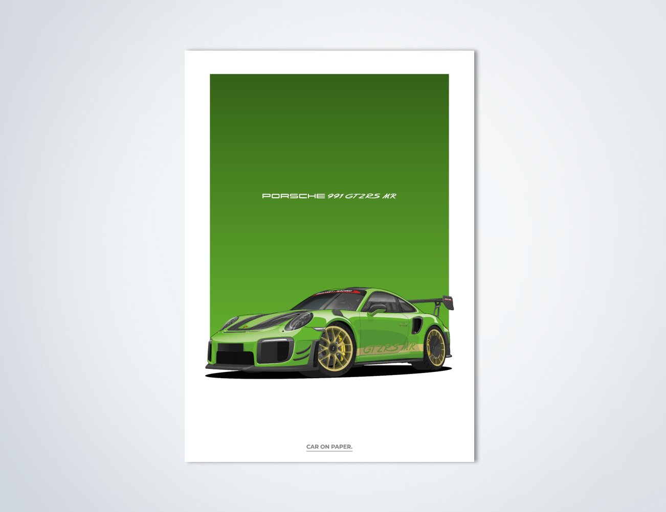 Porsche 991 GT2 RS MR Lichtgroen Poster