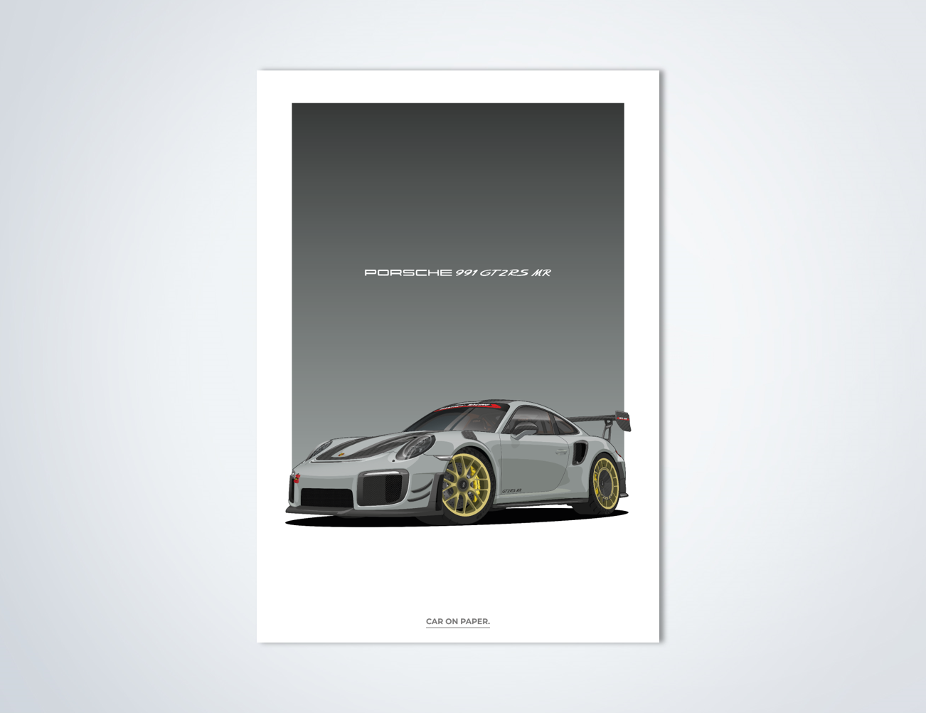 Porsche 991 GT2 RS MR Grijs Poster