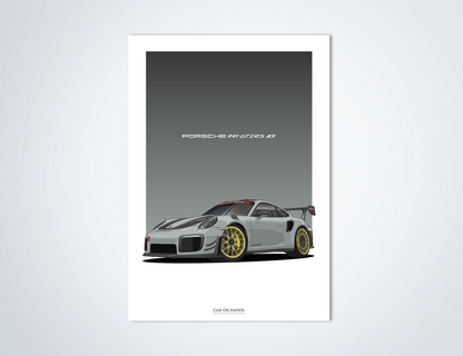 Porsche 991 GT2 RS MR Grijs Poster