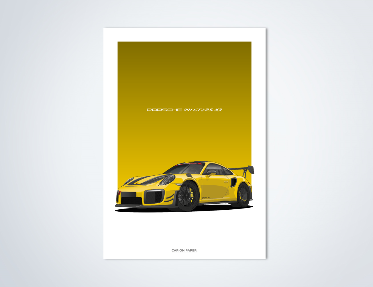 Porsche 991 GT2 RS MR Geel Poster