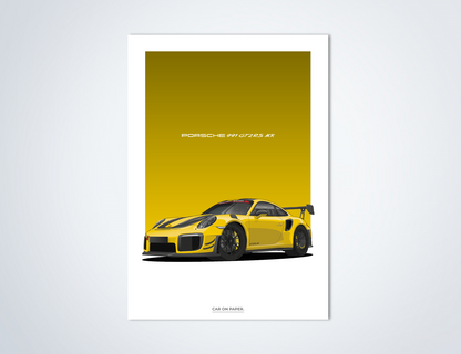 Porsche 991 GT2 RS MR Geel Poster
